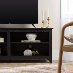 Black TV Stand for TVs up to 65" Ready to Assembly Open Storage