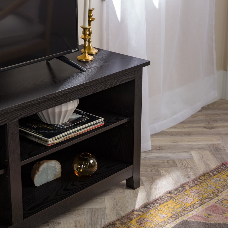 Black TV Stand for TVs up to 65" Ready to Assembly Open Storage
