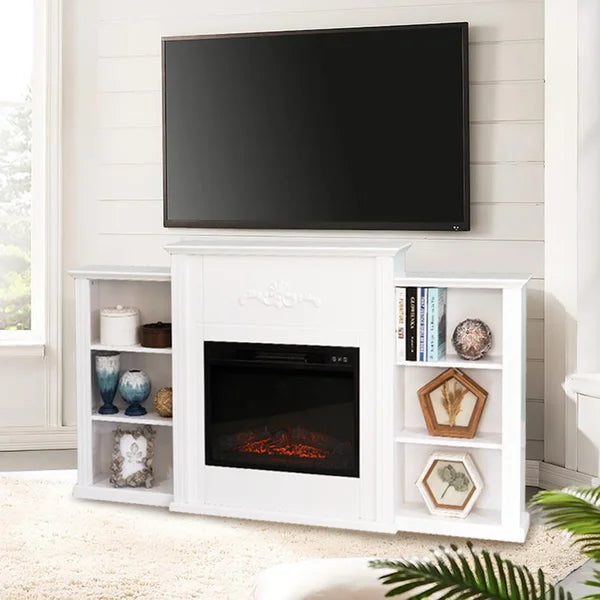 TV Stand for TVs up to 68 with Fireplace Included Cable Management