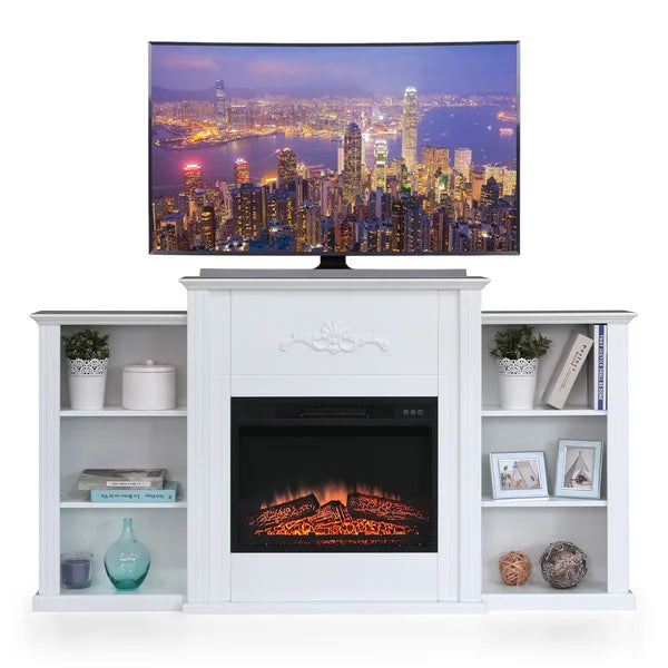 TV Stand for TVs up to 68 with Fireplace Included Cable Management