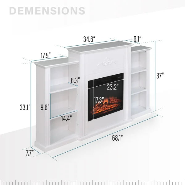 TV Stand for TVs up to 68 with Fireplace Included Cable Management