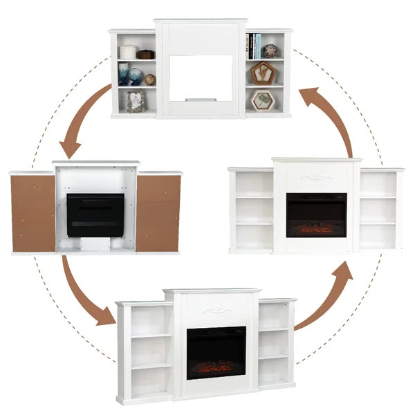 TV Stand for TVs up to 68 with Fireplace Included Cable Management