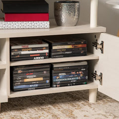 White TV Stand for TVs up to 70" Adjustable shelves Perfect Combines Storage Space and Style