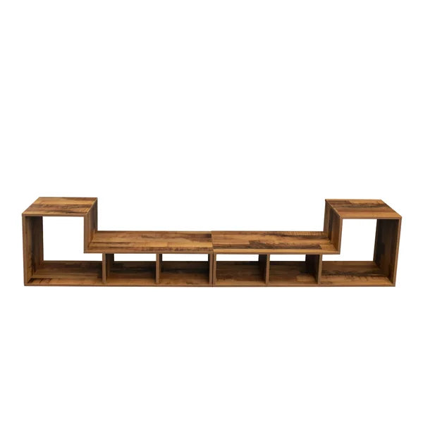 Rustic Brown TV Stand for TVs up to 78" Double L-Shaped Stand