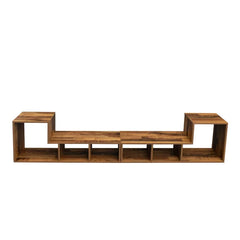 Rustic Brown TV Stand for TVs up to 78" Double L-Shaped Stand