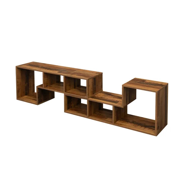 Rustic Brown TV Stand for TVs up to 78" Double L-Shaped Stand