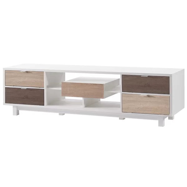 TV Stand for TVs up to 78" Four Covered Compartments for Storage and Organization