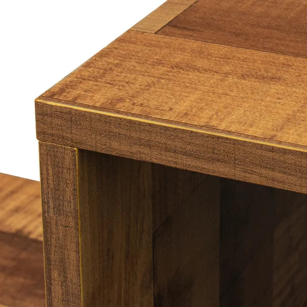 Rustic Brown TV Stand for TVs up to 78" Double L-Shaped Stand