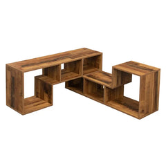 Rustic Brown TV Stand for TVs up to 78" Double L-Shaped Stand