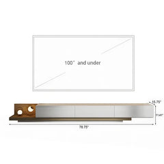 Walnut Veneer TV Stand for TVs up to 88" Ultra Large Drawers Design