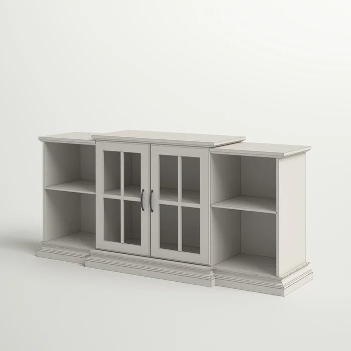 Antique White Taft TV Stand for TVs up to 65" Adjustable Shelves Solid Engineered Wood