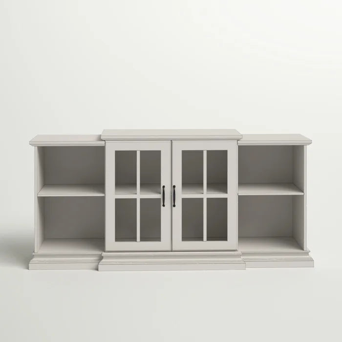 Antique White Taft TV Stand for TVs up to 65" Adjustable Shelves Solid Engineered Wood