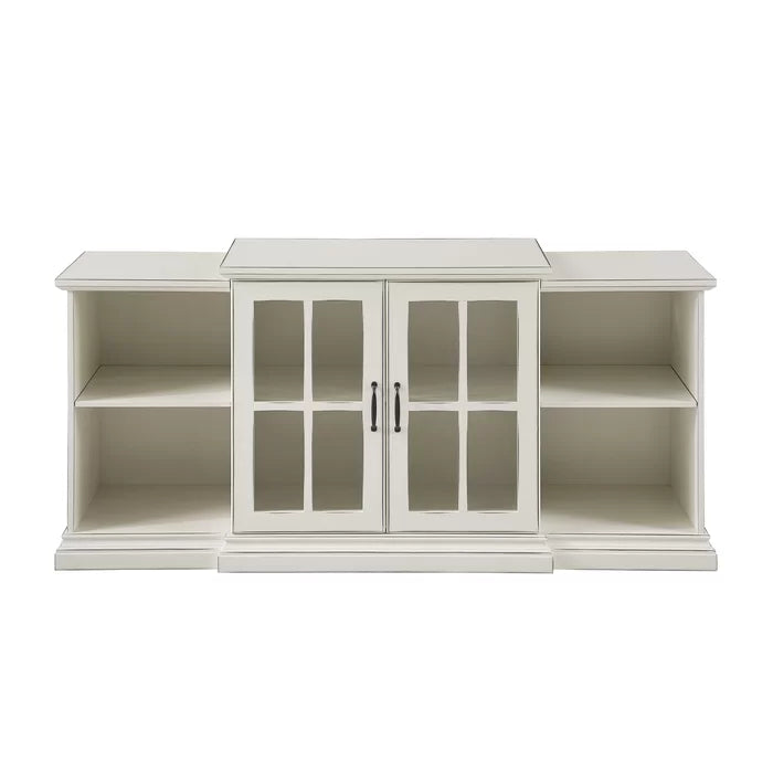 Antique White Taft TV Stand for TVs up to 65" Adjustable Shelves Solid Engineered Wood