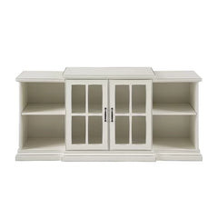 Antique White Taft TV Stand for TVs up to 65" Adjustable Shelves Solid Engineered Wood