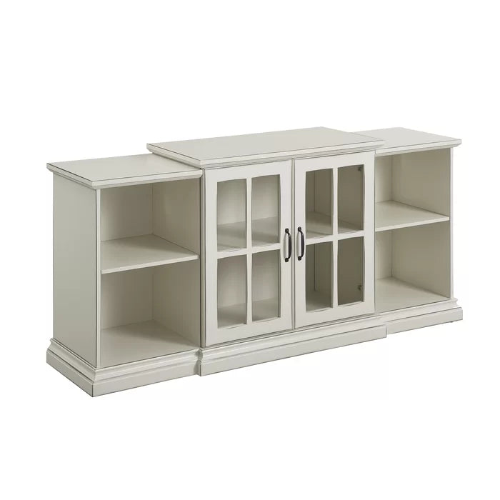 Antique White Taft TV Stand for TVs up to 65" Adjustable Shelves Solid Engineered Wood