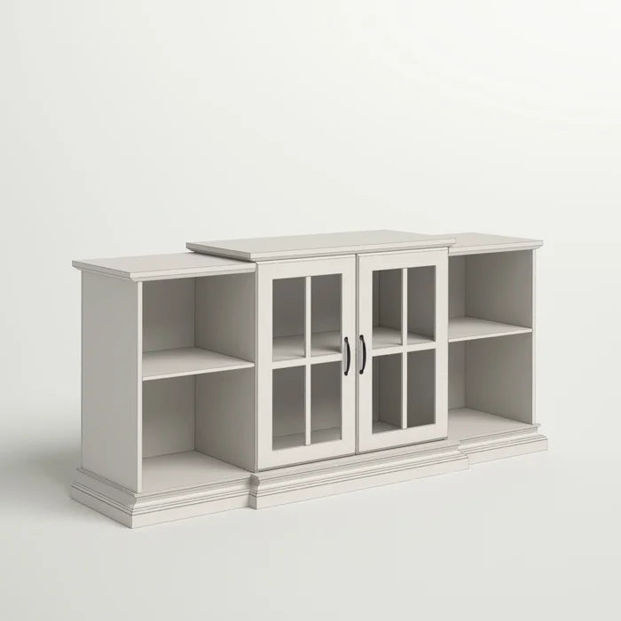 Antique White Taft TV Stand for TVs up to 65" Adjustable Shelves Solid Engineered Wood