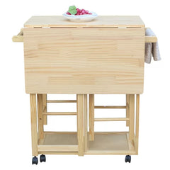 Talitha 32.09'' Wide Rolling Kitchen Cart with Solid Wood Top