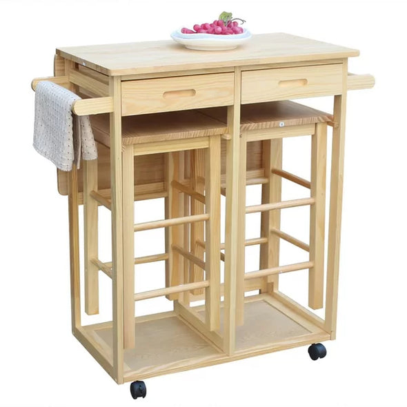 Talitha 32.09'' Wide Rolling Kitchen Cart with Solid Wood Top