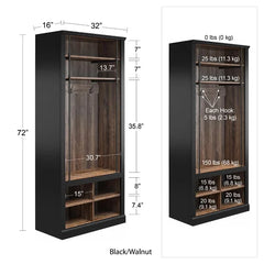 Tamera 32'' Wide Hall Tree with Bench and Shoe Storage Design