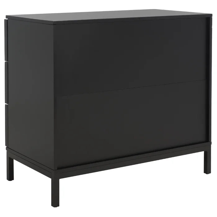 Black Taniya 3 Drawer 34'' W Dresser Icon of Modern Coastal Chic Indoor Design