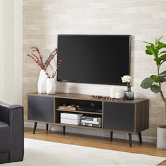 TV Stand for TVs up to 65" with Shelves and Doors, Living Room Storage Entertainment Center