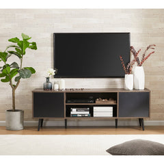 TV Stand for TVs up to 65" with Shelves and Doors, Living Room Storage Entertainment Center