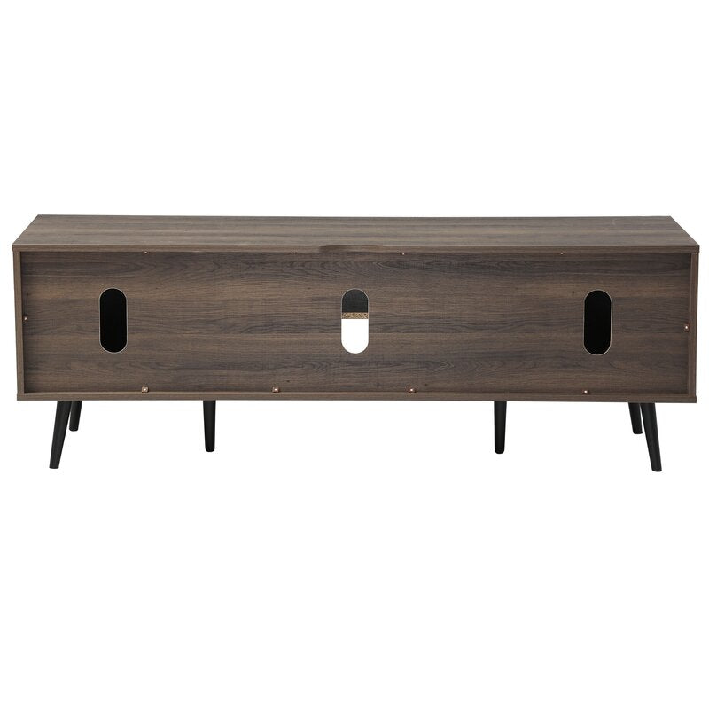 TV Stand for TVs up to 65" with Shelves and Doors, Living Room Storage Entertainment Center