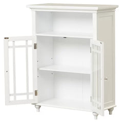 White Taryn 26.5'' W x 34'' H x 12.5'' D Free-Standing Bathroom Cabinet