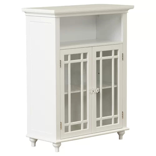White Taryn 26.5'' W x 34'' H x 12.5'' D Free-Standing Bathroom Cabinet