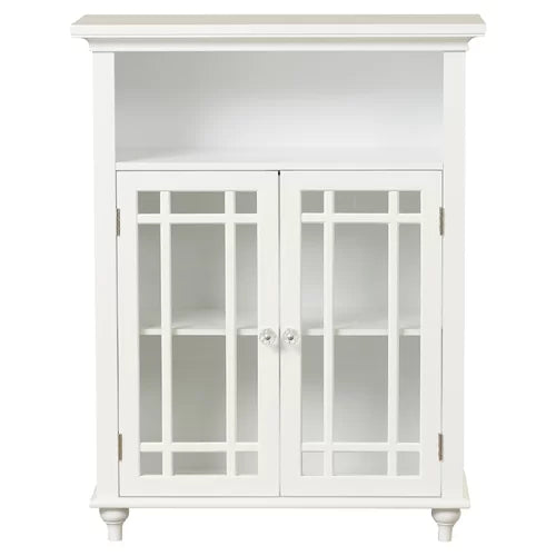 White Taryn 26.5'' W x 34'' H x 12.5'' D Free-Standing Bathroom Cabinet