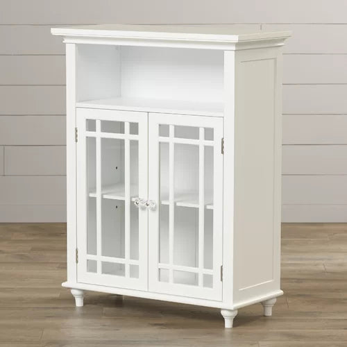White Taryn 26.5'' W x 34'' H x 12.5'' D Free-Standing Bathroom Cabinet