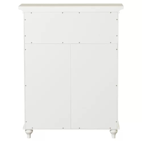 White Taryn 26.5'' W x 34'' H x 12.5'' D Free-Standing Bathroom Cabinet