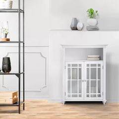 White Taryn 26.5'' W x 34'' H x 12.5'' D Free-Standing Bathroom Cabinet