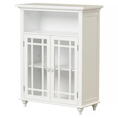 White Taryn 26.5'' W x 34'' H x 12.5'' D Free-Standing Bathroom Cabinet