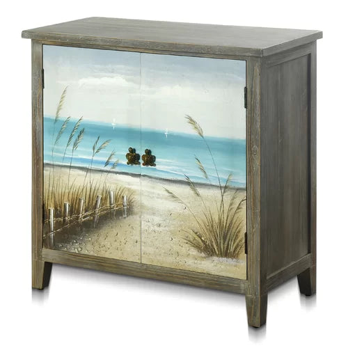 Tashia 32'' Tall 2 - Door Accent Cabinet Transitional Cabinet With Coastal-Inspired Style