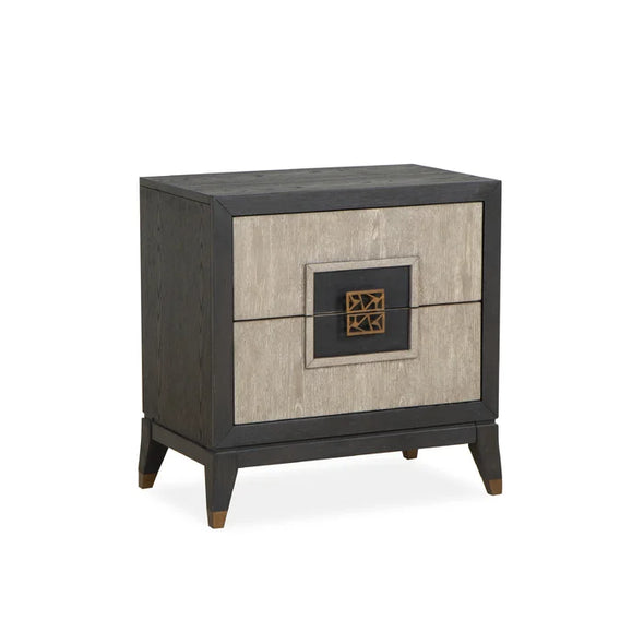 Tasia 28.75'' Tall 2 - Drawer Solid Wood Nightstand in Coventry Gray