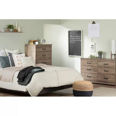 Weathered Oak Tassio 5 Drawer 29.75'' W Chest Easy Assembly