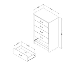 Weathered Oak Tassio 5 Drawer 29.75'' W Chest Easy Assembly
