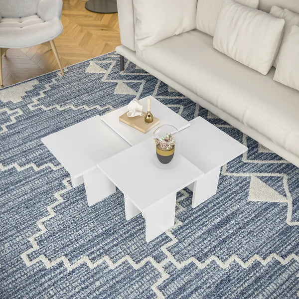 Teasley 4 Piece Coffee Table Set with Tray Top Contemporary Style Perfect for Living Room