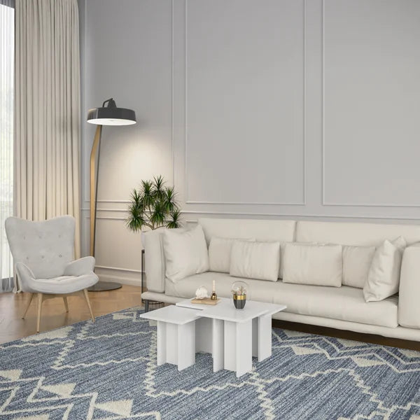 Teasley 4 Piece Coffee Table Set with Tray Top Contemporary Style Perfect for Living Room