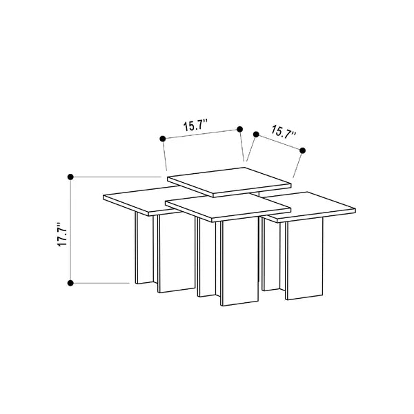 Teasley 4 Piece Coffee Table Set with Tray Top Contemporary Style Perfect for Living Room