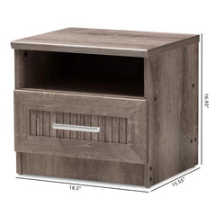 Teixeira 16.93'' Tall 1 - Drawer Nightstand in Oak Brown Contemporary Style