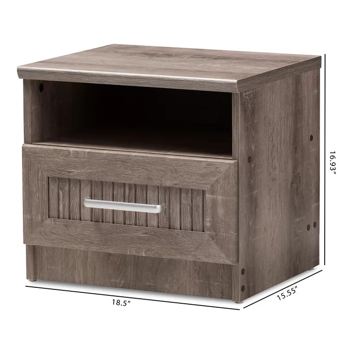 Teixeira 16.93'' Tall 1 - Drawer Nightstand in Oak Brown