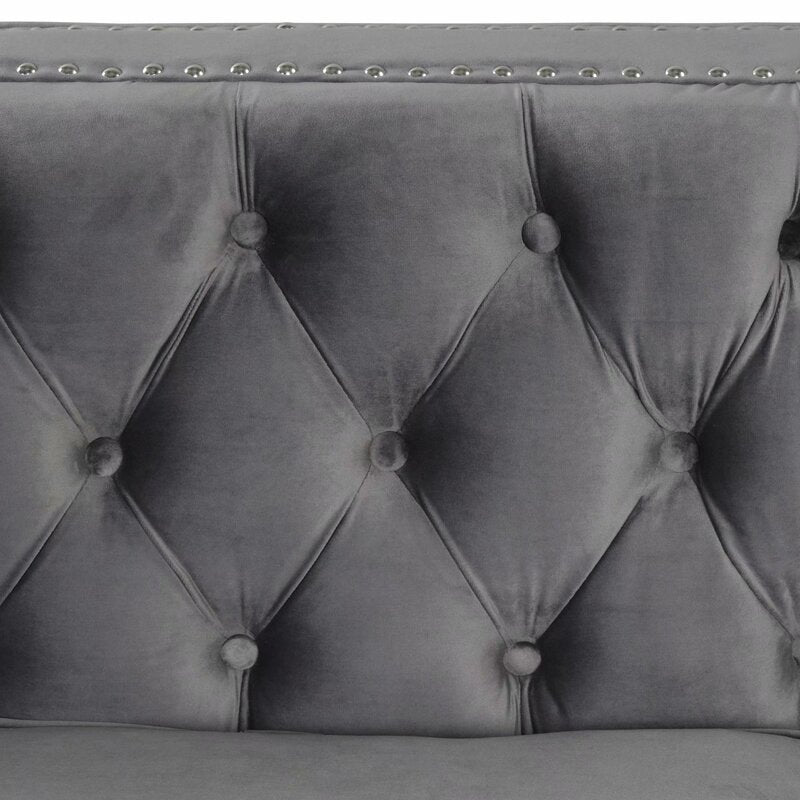 1 - Wide Tufted Velvet Armchair 38.5'' Modern transitional design