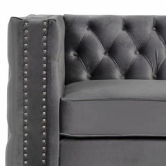 1 - Wide Tufted Velvet Armchair 38.5'' Modern transitional design
