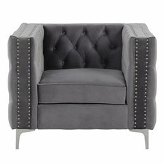 1 - Wide Tufted Velvet Armchair 38.5'' Modern transitional design