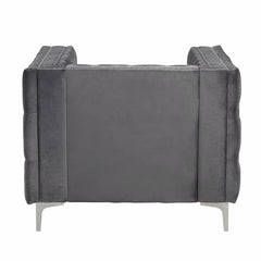 1 - Wide Tufted Velvet Armchair 38.5'' Modern transitional design