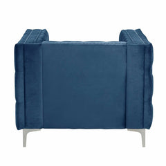 Blue Velvet 38.5'' Wide Tufted Velvet Armchair Foam and Polyester Fiber Wadding Provide Comfortable