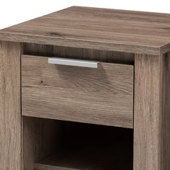 Tellier 21.65'' Tall 1 - Drawer Nightstand in Oak Brown Modern and Contemporary Design