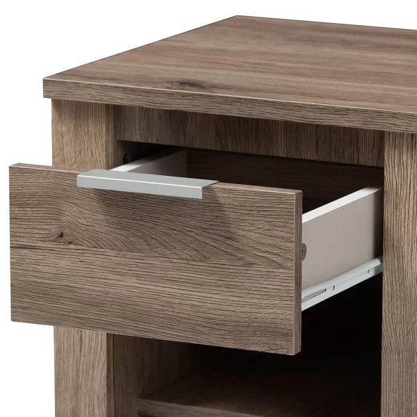 Tellier 21.65'' Tall 1 - Drawer Nightstand in Oak Brown Modern and Contemporary Design